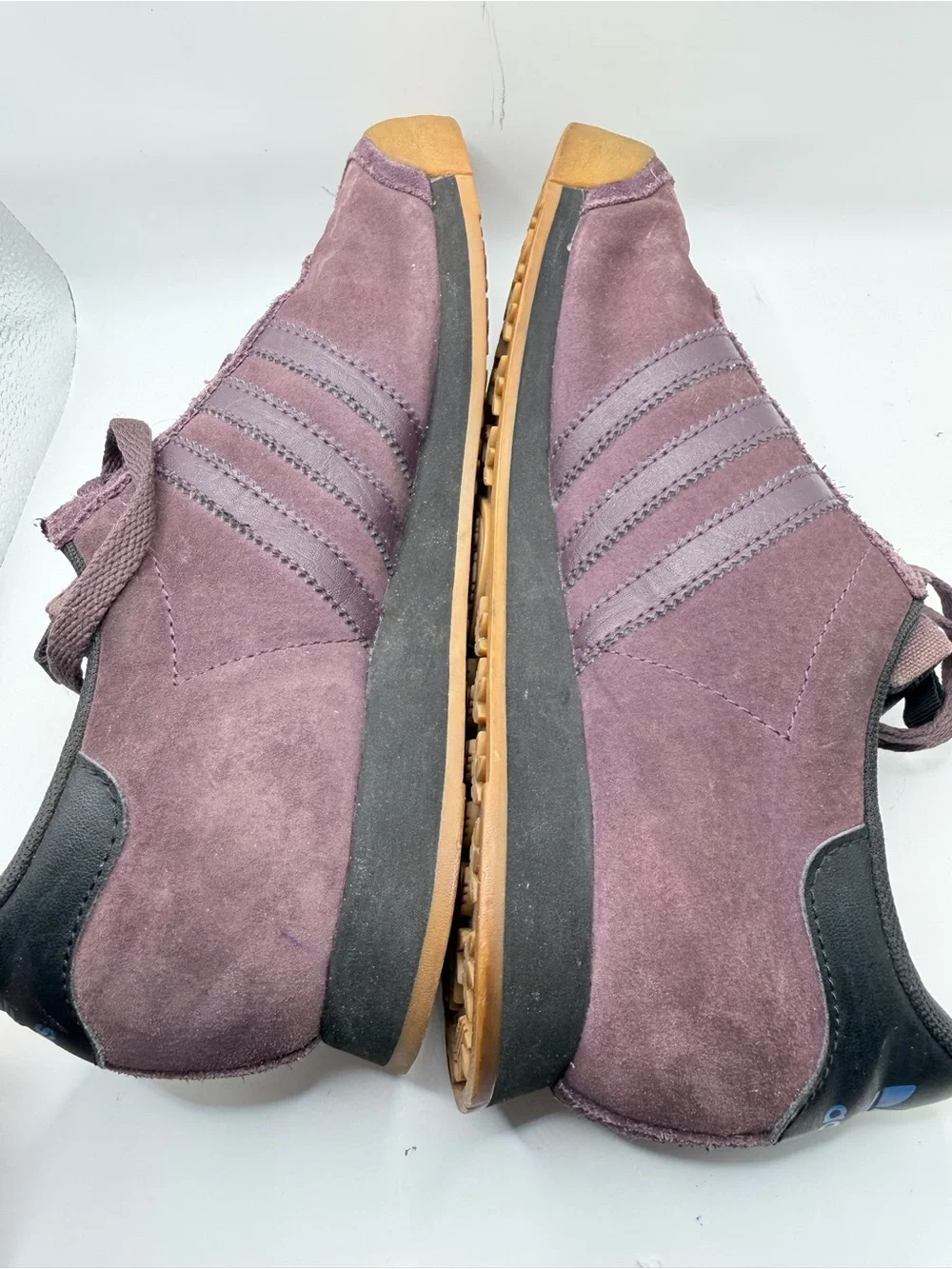 adidas Men's Suede Sneakers in Plum with Gum Sole